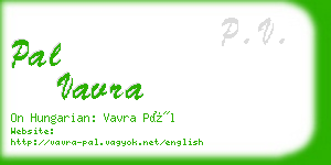 pal vavra business card